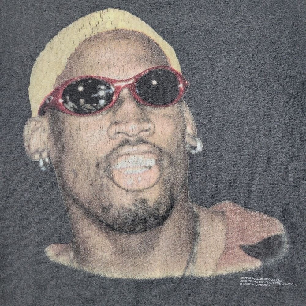 Vintage Dennis Rodman Delta Crewneck Sweatshirt Mens Medium M Made in USA 1996
